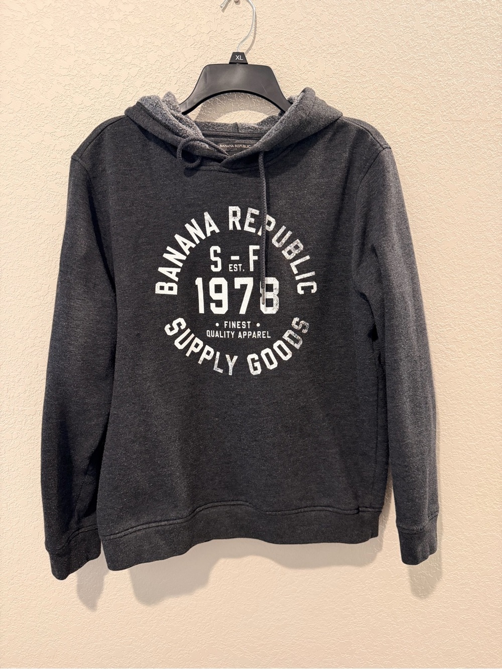 Banana Republic Dark Charcoal Logo Hoodie